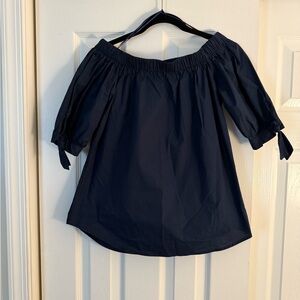 Elegant Navy Off-Shoulder Blouse